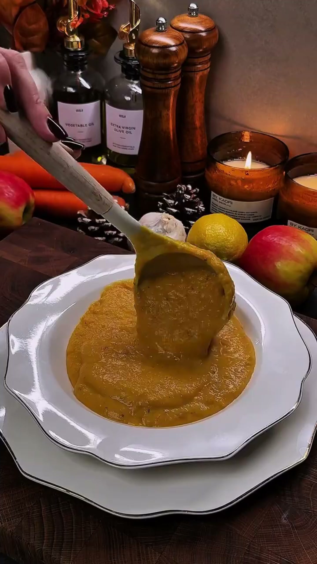 Тыквенный суп с креветками