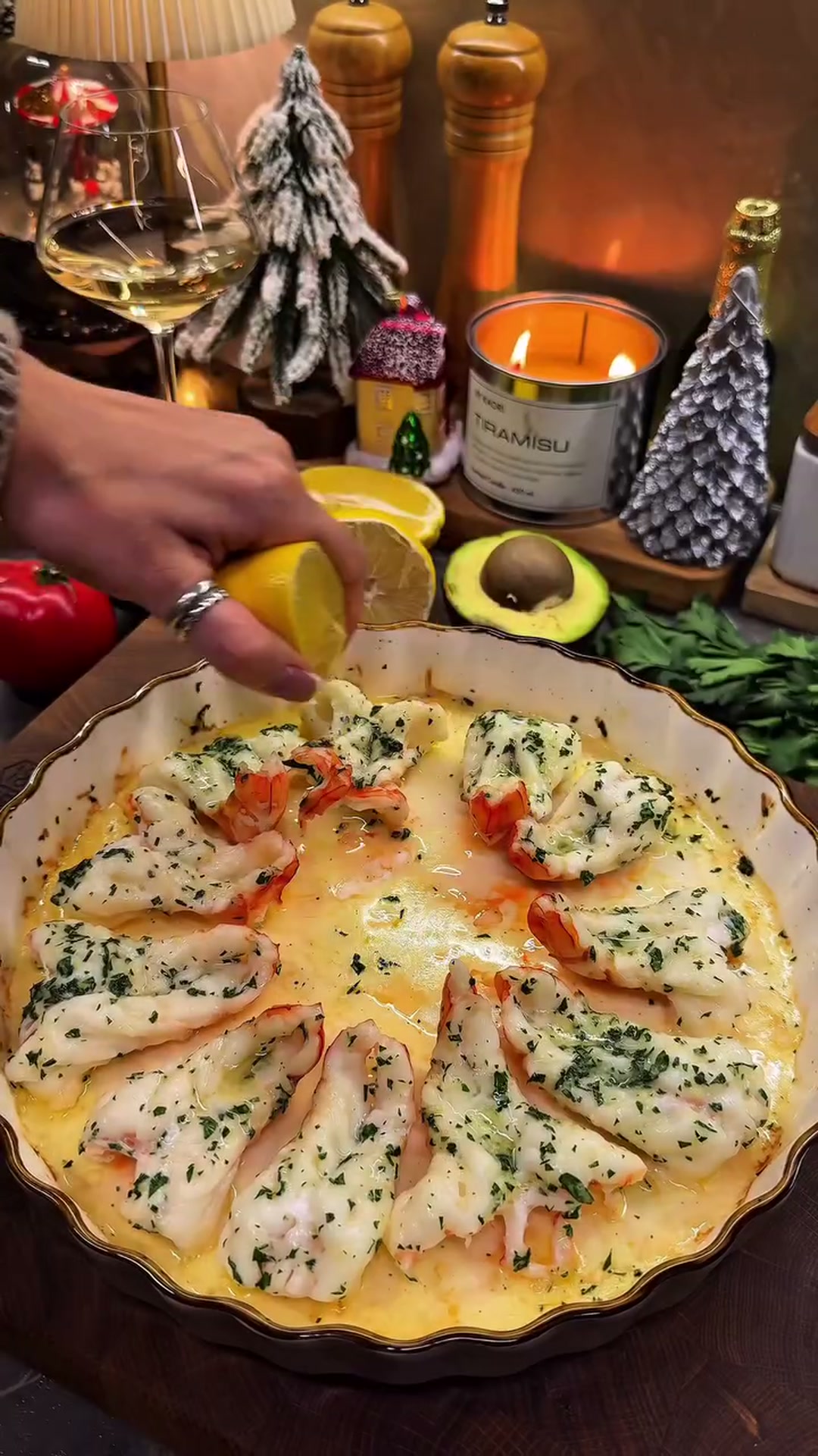 Запечённые креветки