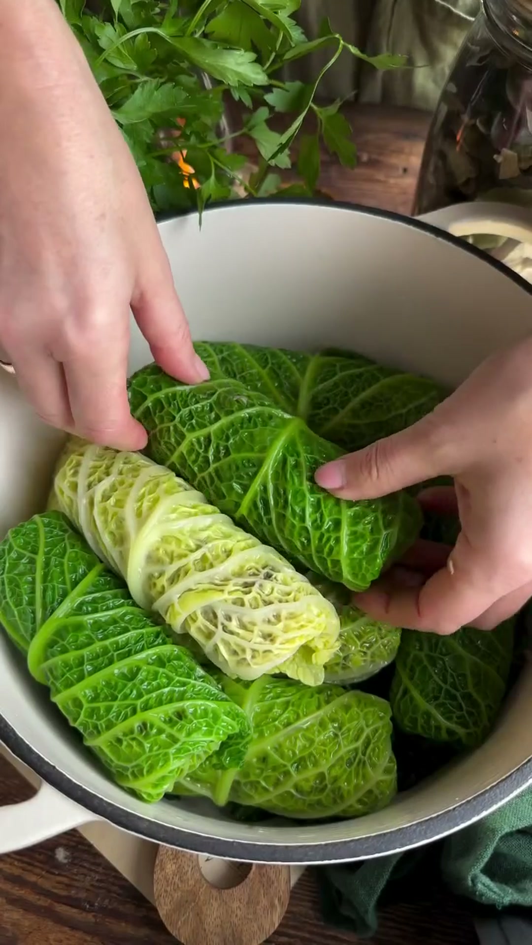 Постные голубцы с перловкой и грибами